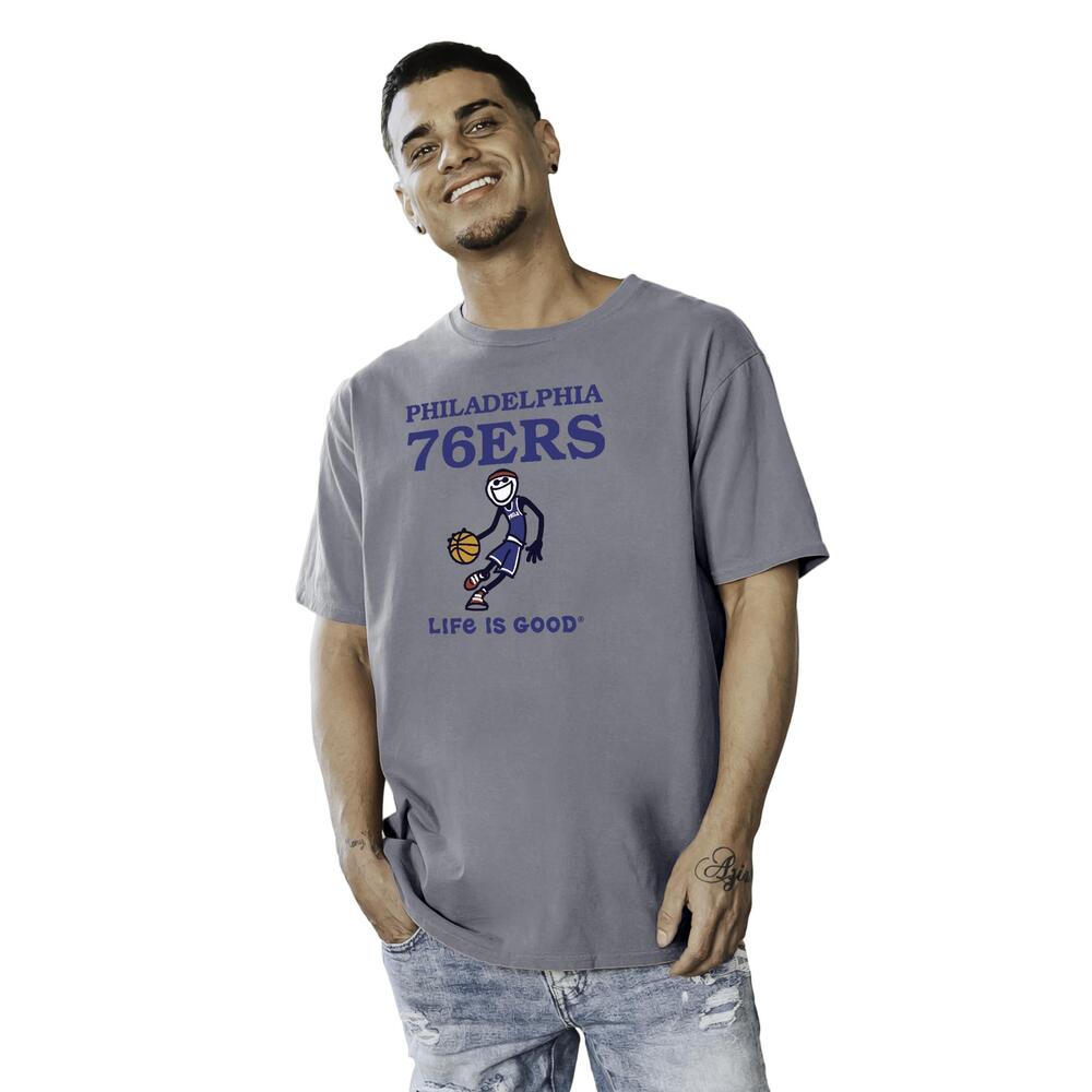 Blue 84 Nba Unisex-Adult Nba  Life Is Good T-Shirt Ringspun Basketball Jake